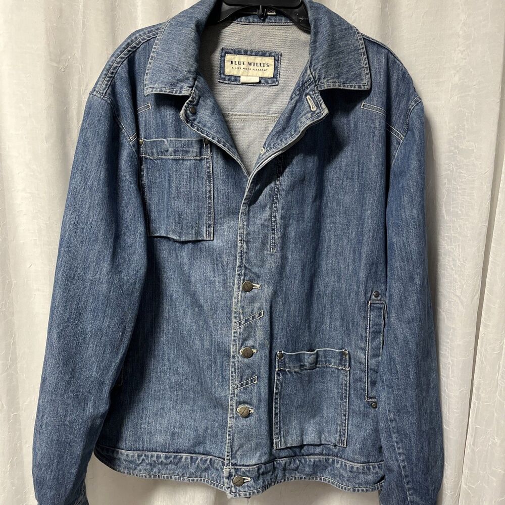 BLUE WILLI'S Rare Vintage Trucker Denim Jacket Blue Jean Mens Size XXXL